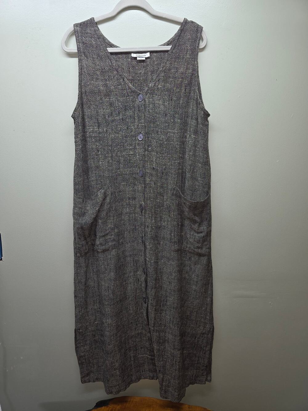 Sangam Woven Cotton Button Up Lagenlook Dress Size S